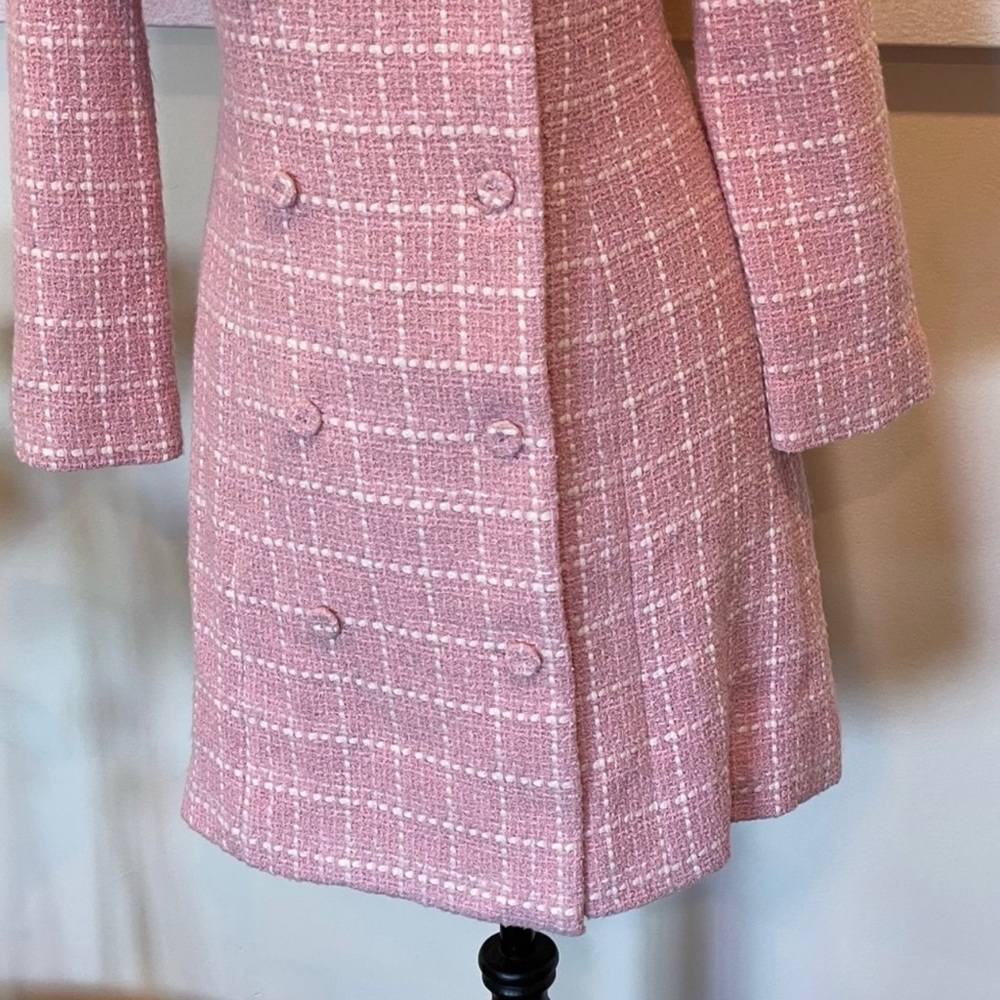 Favorite Daughter Tweed Plaid Button Midi Dress Old Money Quiet Luxury Sz 2 - Picture 5 of 8